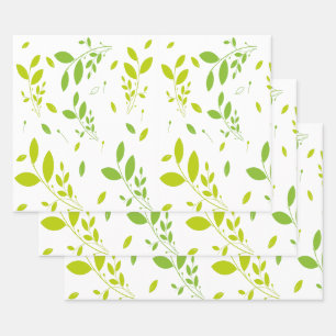 leaves pattern wrapping paper sheet