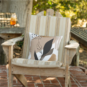 Leaves reaching out minimalist art cushion