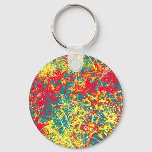 leaves red green yellow and white key ring