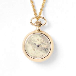 Leaves, Shadows and Little Flowers Necklace Watch