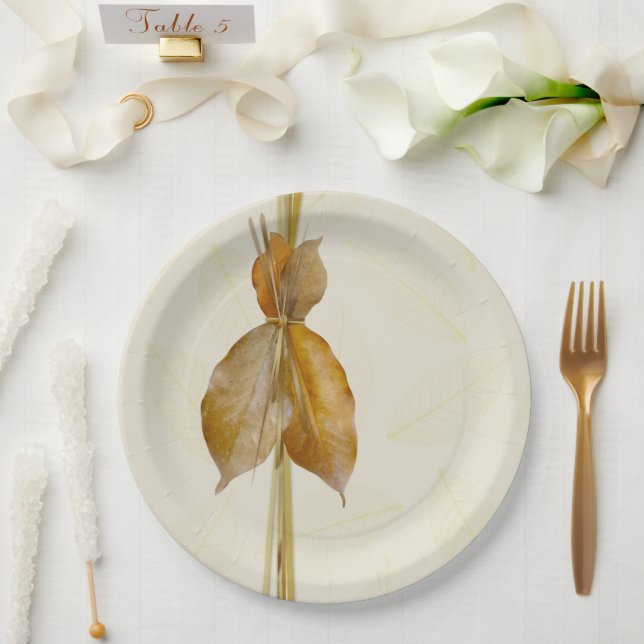 Leaves & Straw Paper plates (Wedding)