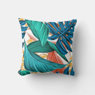 Leaves, tropical, exotic cushion