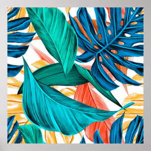 Leaves tropical summer exotic poster