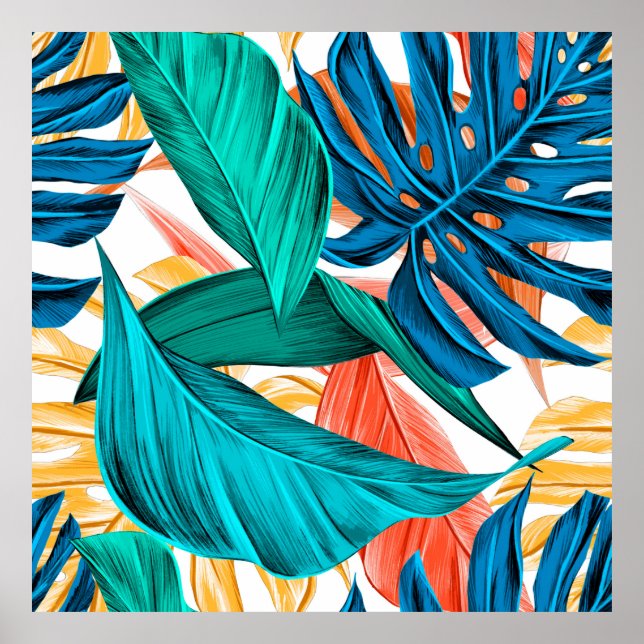 Leaves tropical summer exotic poster (Front)