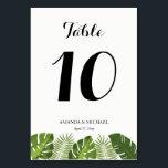 Leaves tropical wedding table number card<br><div class="desc">Elegant tropical leaves table number cards. Great for weddings,  business parties,  birthday,  anniversary,  babyshower and more. Matching items available on request,  contact us.</div>