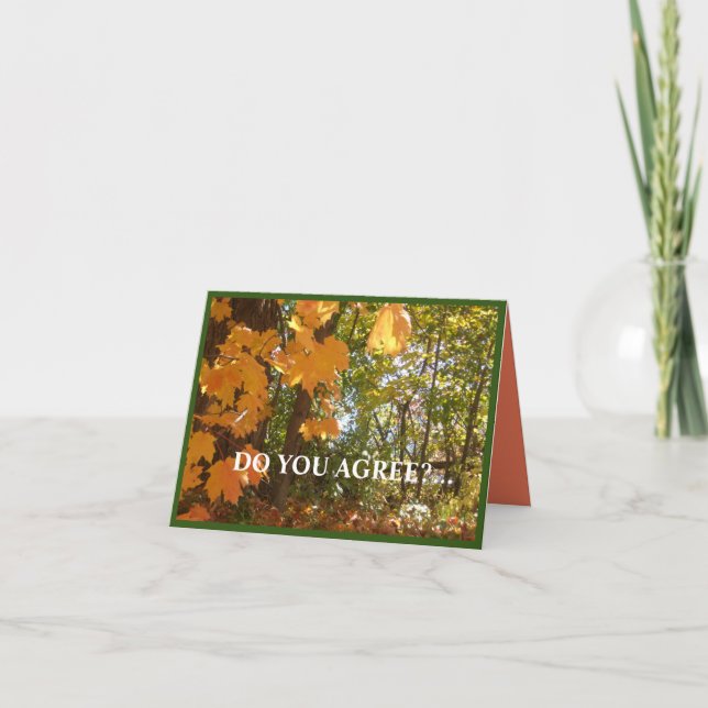 Leaves turning colour in the Fall Card (Front)
