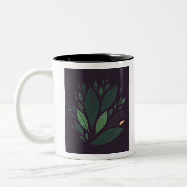 Leaves Two-Tone Coffee Mug (Left)
