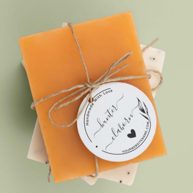 Leaves Website Custom Name Handmade With Love Rubber Stamp (Creator Uploaded)