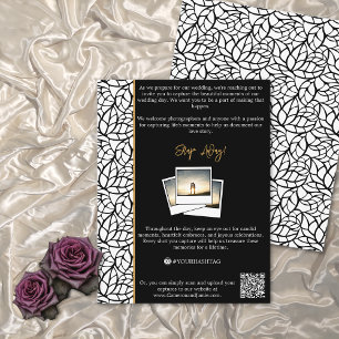 Leaves Wedding Theme Snap Away #YOURHASHTAG  Enclosure Card