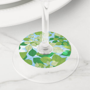 Leaves Wine Glass Tag