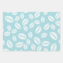 Leaves With Blue Wrapping Paper