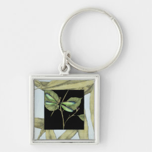 Leaves with Dragonfly Inset by Jennifer Goldberger Key Ring