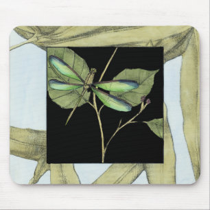Leaves with Dragonfly Inset by Jennifer Goldberger Mouse Mat