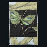 Leaves with Dragonfly Inset by Jennifer Goldberger Tea Towel<br><div class="desc">This drawing of leaves by Jennifer Goldberger features an inset of a dragonfly on a black background. The nighttime feel of the inset contrasts nicely with the daytime feel of the print of leaves. Get yours today!</div>
