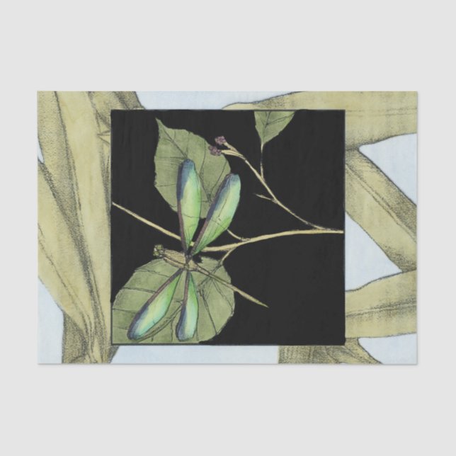 Leaves with Dragonfly Inset by Jennifer Goldberger Tissue Paper (Front)