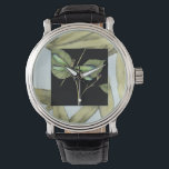 Leaves with Dragonfly Inset by Jennifer Goldberger Watch<br><div class="desc">This drawing of leaves by Jennifer Goldberger features an inset of a dragonfly on a black background. The nighttime feel of the inset contrasts nicely with the daytime feel of the print of leaves. Get yours today!</div>