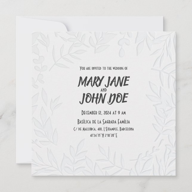 Leavespress Wedding Invitation (Front)