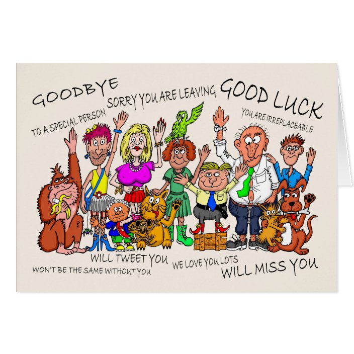 Leaving Cartoon Caricatures of Colleagues Waving | Zazzle.co.uk