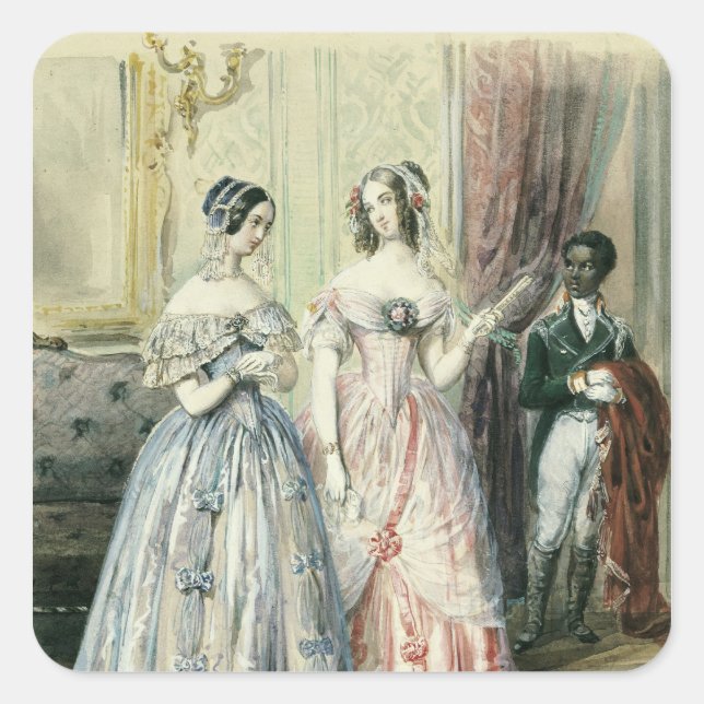 Leaving for the Ball, 1830-48 Square Sticker (Front)