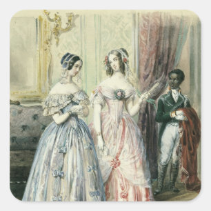Leaving for the Ball, 1830-48 Square Sticker