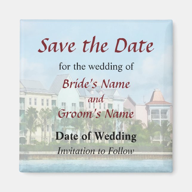 Leaving Paradise Island Save the Date Magnet (Front)