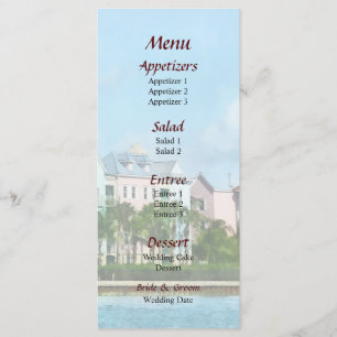 Leaving Paradise Island Wedding Menu
