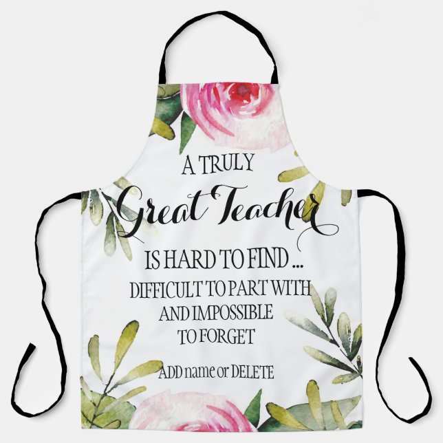 Leaving Teacher Retiring Appreciation Thank you Apron (Front)