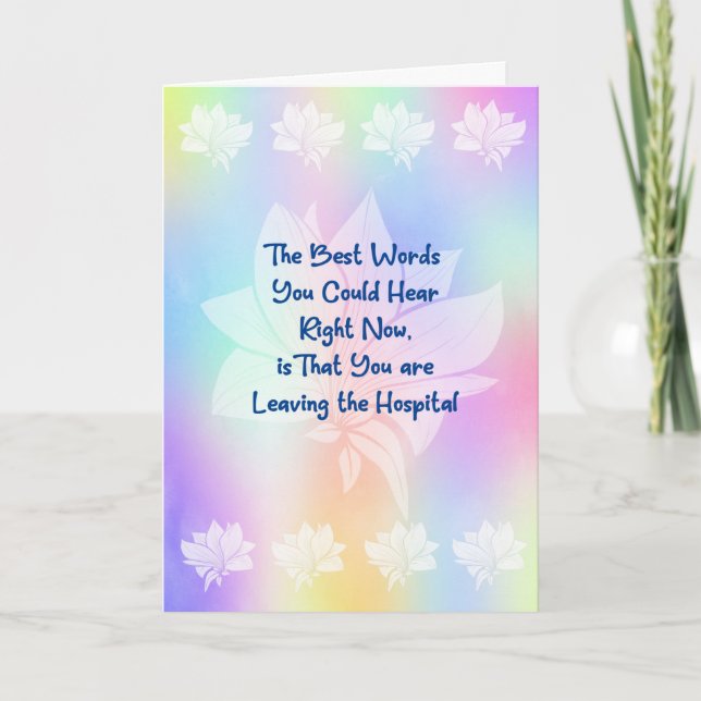 Leaving the Hospital Card Rainbow Design (Front)