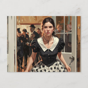 "Leaving the Party" Painting Postcard