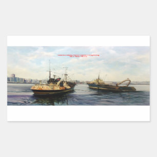 Leaving to Faner/Saindo to Fend/Going fishing Rectangular Sticker