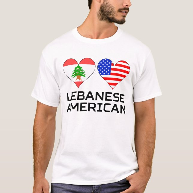 Lebanese American Hearts T-Shirt (Front)