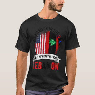 Lebanese American Patriot Heart Is From Lebanon Fl T-Shirt