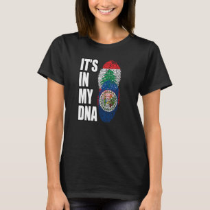 Lebanese And Belizean Mix DNA Heritage Flag T-Shirt