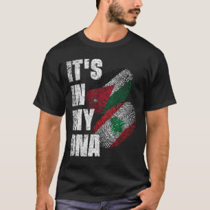 Lebanese And Jordanian Mix DNA Heritage Flag T-Shirt