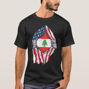 Lebanese Blood Inside Me Lebanon Flag T-Shirt
