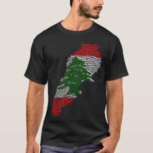 Lebanese Fingerprint Flag Support Protest Love Leb T-Shirt