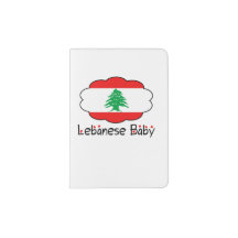 Lebanese Flag Baby Passport Cover Case