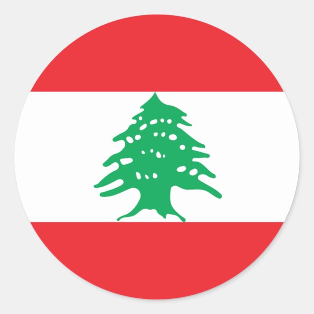 Lebanese Flag, Flag of Lebanon Classic Round Sticker (Front)
