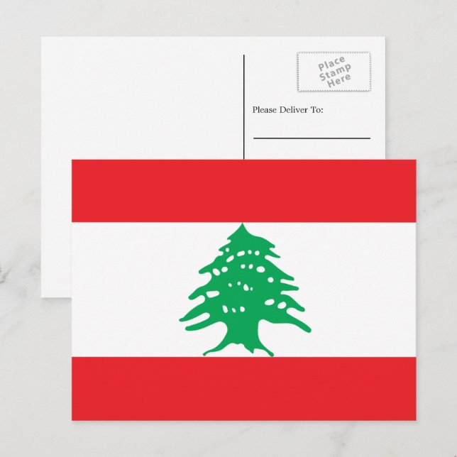 Lebanese Flag, Flag of Lebanon Postcard (Front/Back)