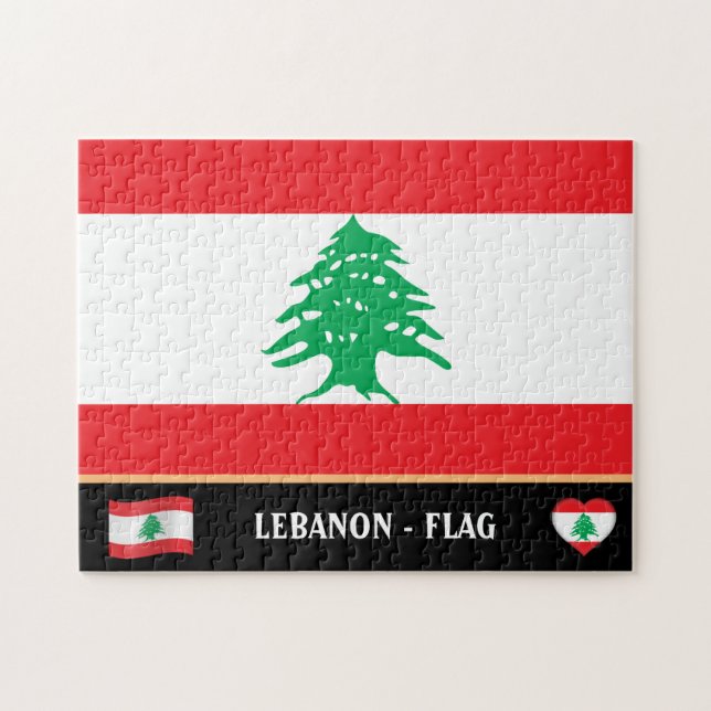 Lebanese Flag & Lebanese country / Lebanon Jigsaw Puzzle (Horizontal)