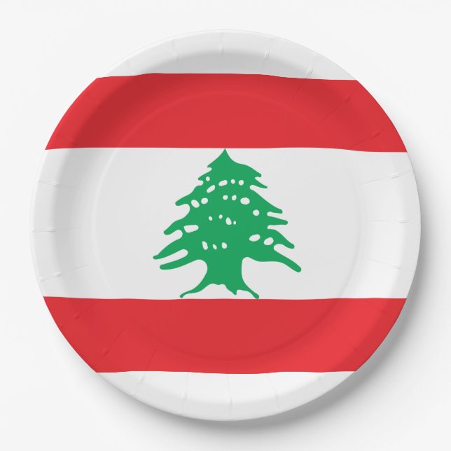 Lebanese Flag (Lebanon Flag) Paper Plate (Front)