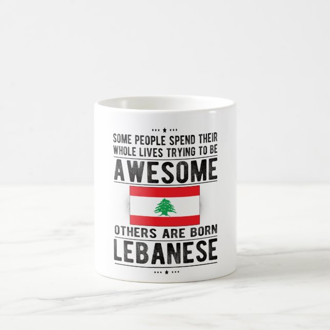 Lebanese Flag Lebanon Heritage Lebanese Roots Coffee Mug (Center)