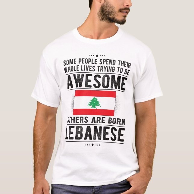 Lebanese Flag Lebanon Heritage Lebanese Roots T-Shirt (Front)