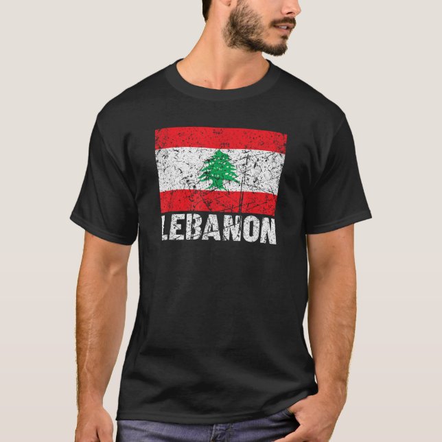 Lebanese Flag Of Lebanon Distressed Men Women Kids T-Shirt (Front)