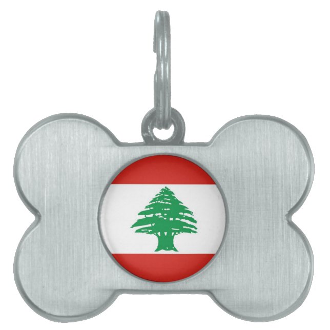 Lebanese Flag Pet Name Tag (Front)