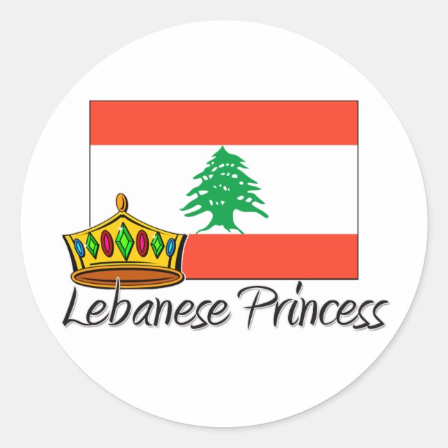 Lebanese Princess Classic Round Sticker (Front)