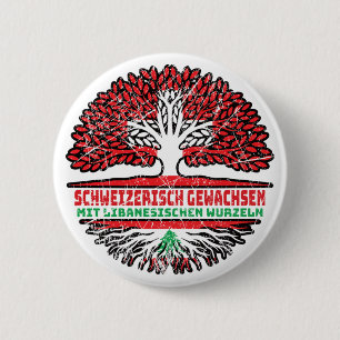Lebanese Schweizer Schweiz Baum Wurzel 6 Cm Round Badge