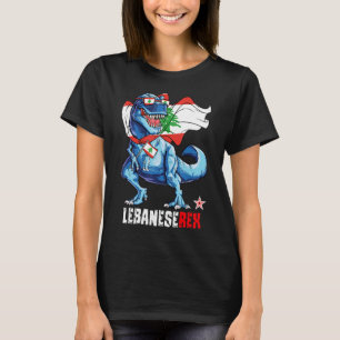 LEBANESERex Proud LEBANESE Flag Fun Dinosaur Sauru T-Shirt