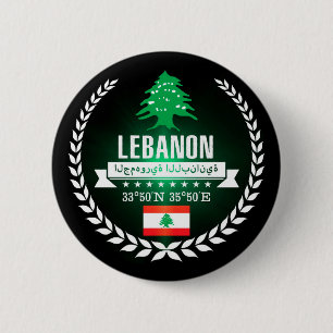 Lebanon 6 Cm Round Badge