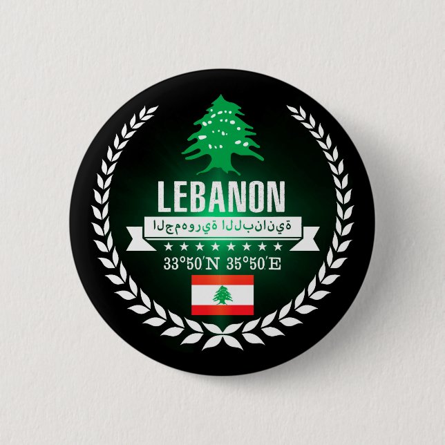 Lebanon 6 Cm Round Badge (Front)